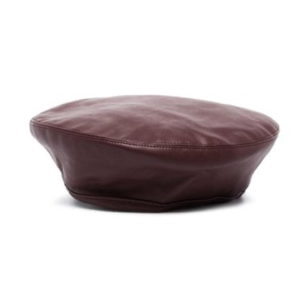 Stand Studio Burgundy PU Leather Beret